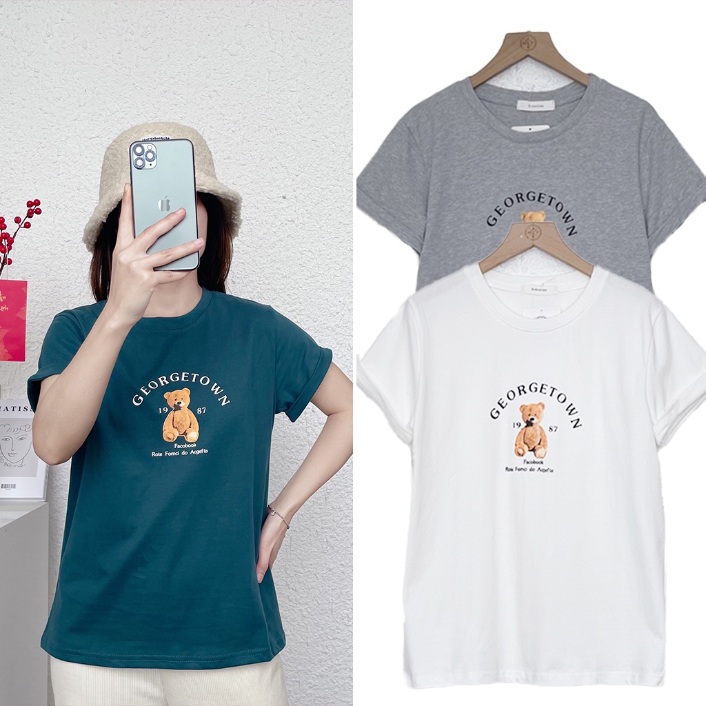Áo Phông Gấu Nữ Cộc Tay MAY.SINCE2011 Vải Cotton Thoáng Mát, Form Suông Thoải Mái Không Kén Người Mặc MAR05-0673