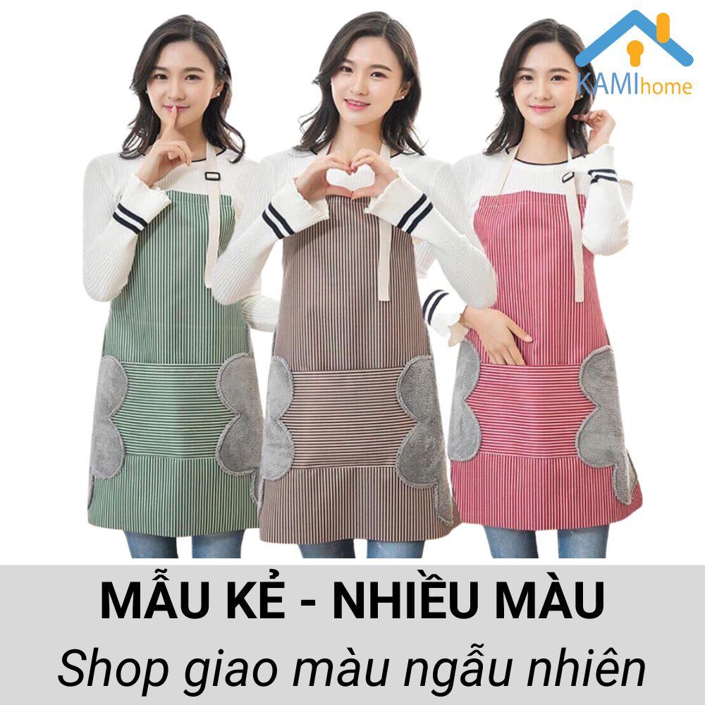 Tạp dề 2 lớp chống thấm nước có cạnh chùi tay tiện lợi mã 20112