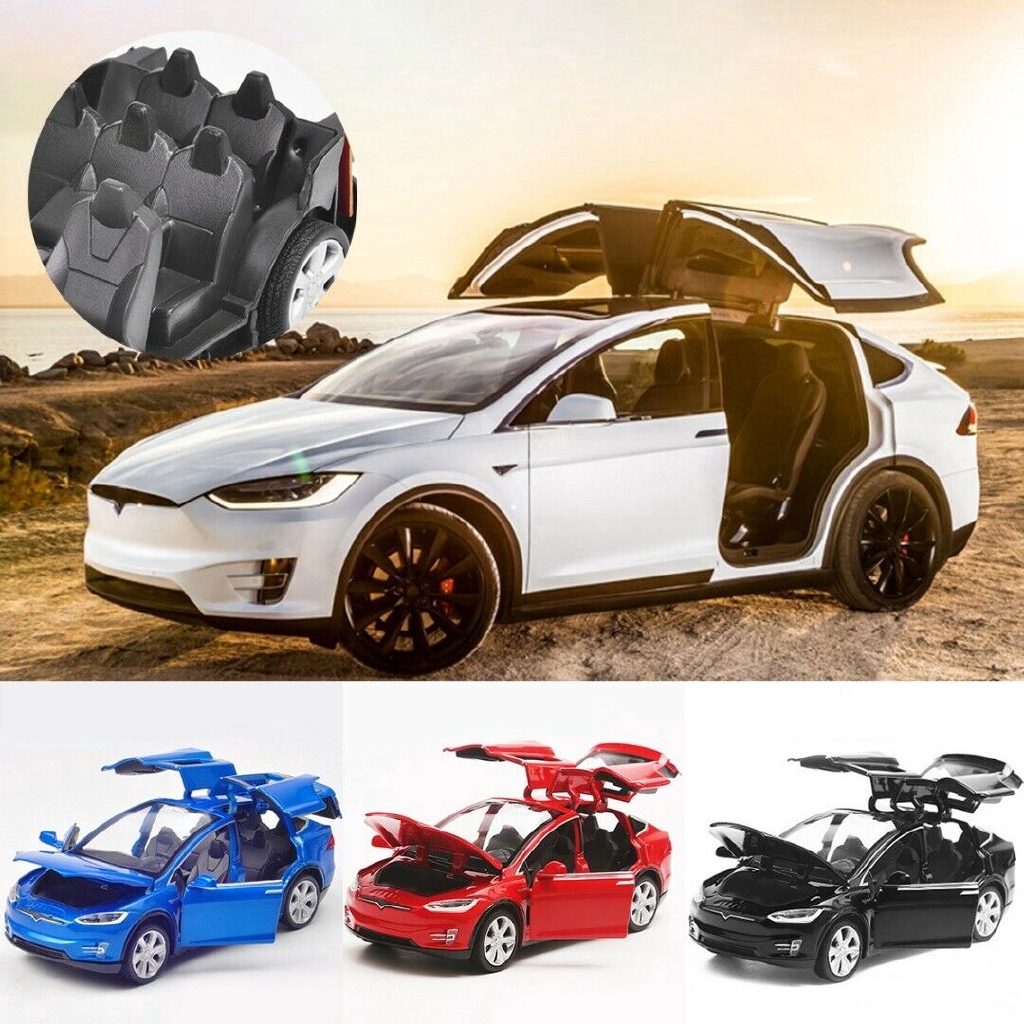 Mô hình xe hơi kéo lùi Tesla X90 tỉ lệ 1:32 có đèn và âm thanh cao cấp