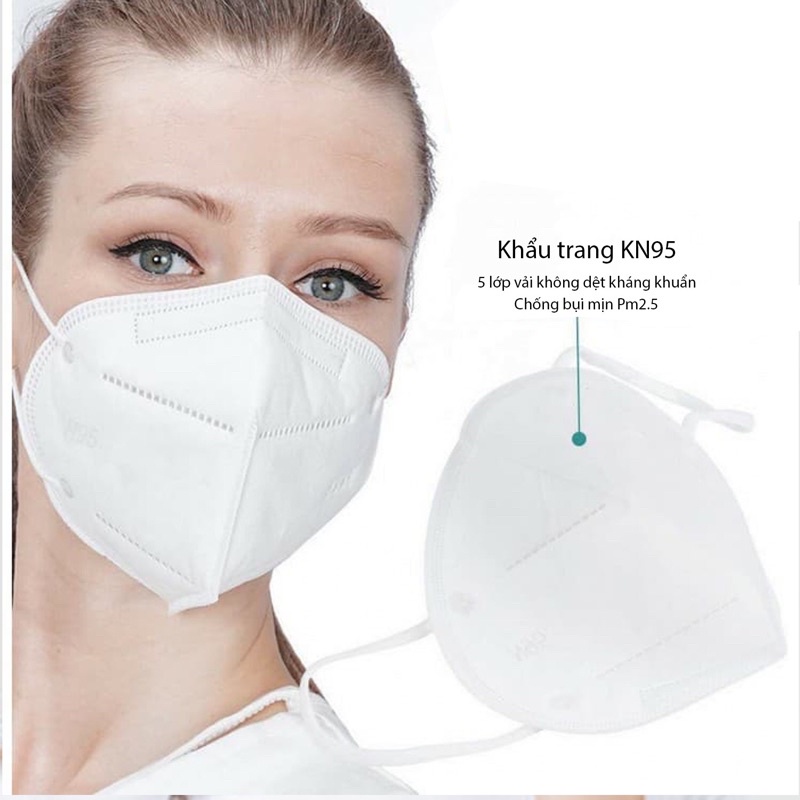 ✅ Hộp 10 cái khẩu trang y tế 5 lớp KN95, N95 Donafa ( màu trắng )