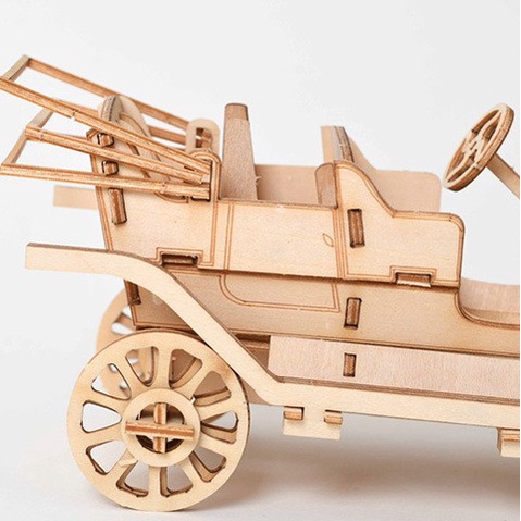 Đồ chơi xếp hình trẻ em, trò chơi lắp ráp, mô hình lắp ghép trang trí bằng gỗ 3D Xe hơi