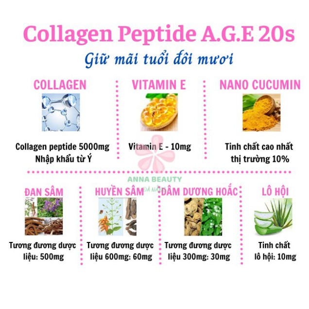 Collagen Peptide AGE 20s Dạng Nước Thủy Phân Căng Da Cân Bằng Nội Tiết Tố Tăng Cường Sinh Lý Giảm Mụn Mờ Thâm Căng Da | BigBuy360 - bigbuy360.vn