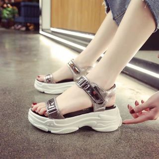 Dép quai hậu độn đế ánh bạc (size 35-39)