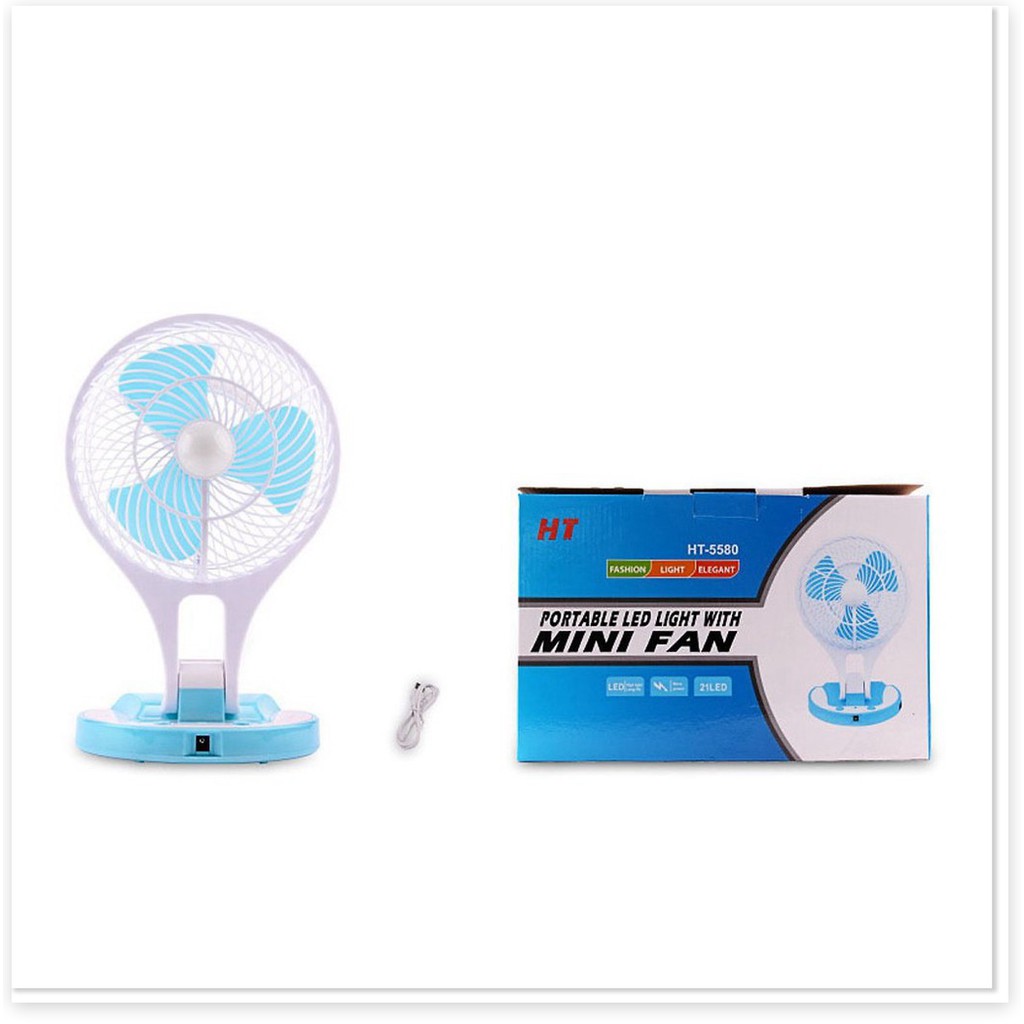 Quạt Mini Fan tích điện 2 trong 1 Model HT- 5580