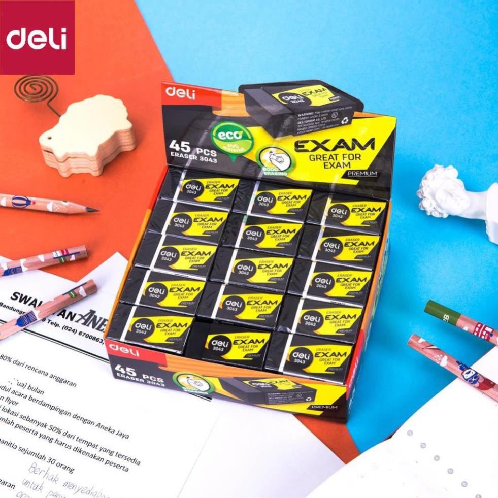 Gôm tẩy 2B Deli, 40×22×12mm, Đen - 1 viên - E3043