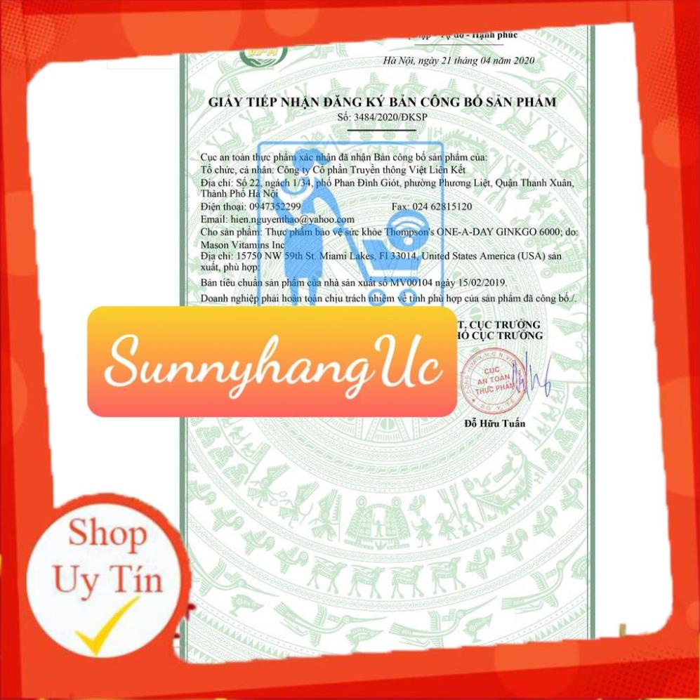 VIÊN UỐNG BỔ NÃO GINGKO THOMPSON 6000MG Hàng chuẩn Úc
