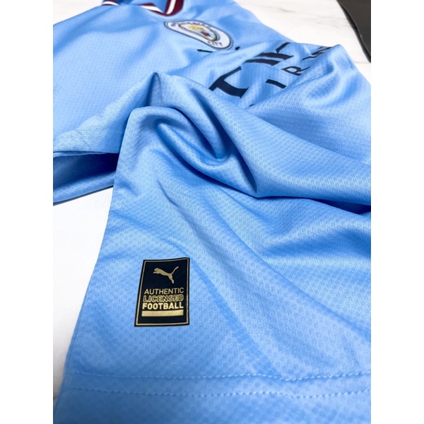 Set Bộ quần áo bóng đá thể thao nam nữ chất vải gai thái clb manchester city mc áo xanh quần trắng mùa giải 2022 2023