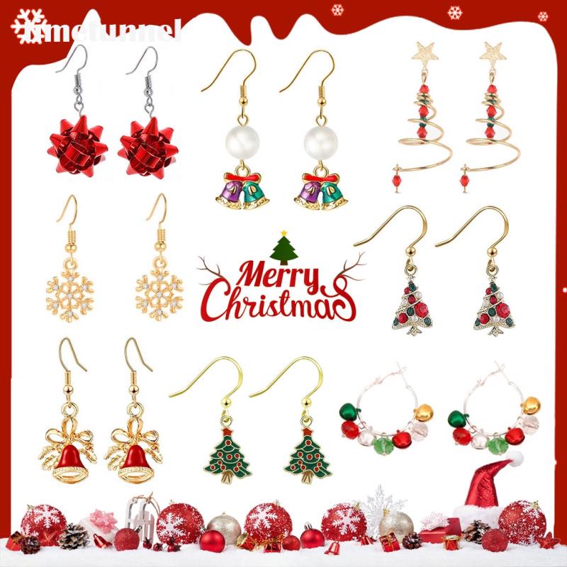 Bông Tai Dáng Dài Hình Ông Già Noel / Người Tuyết Thời Trang Giáng Sinh Cho Nữ