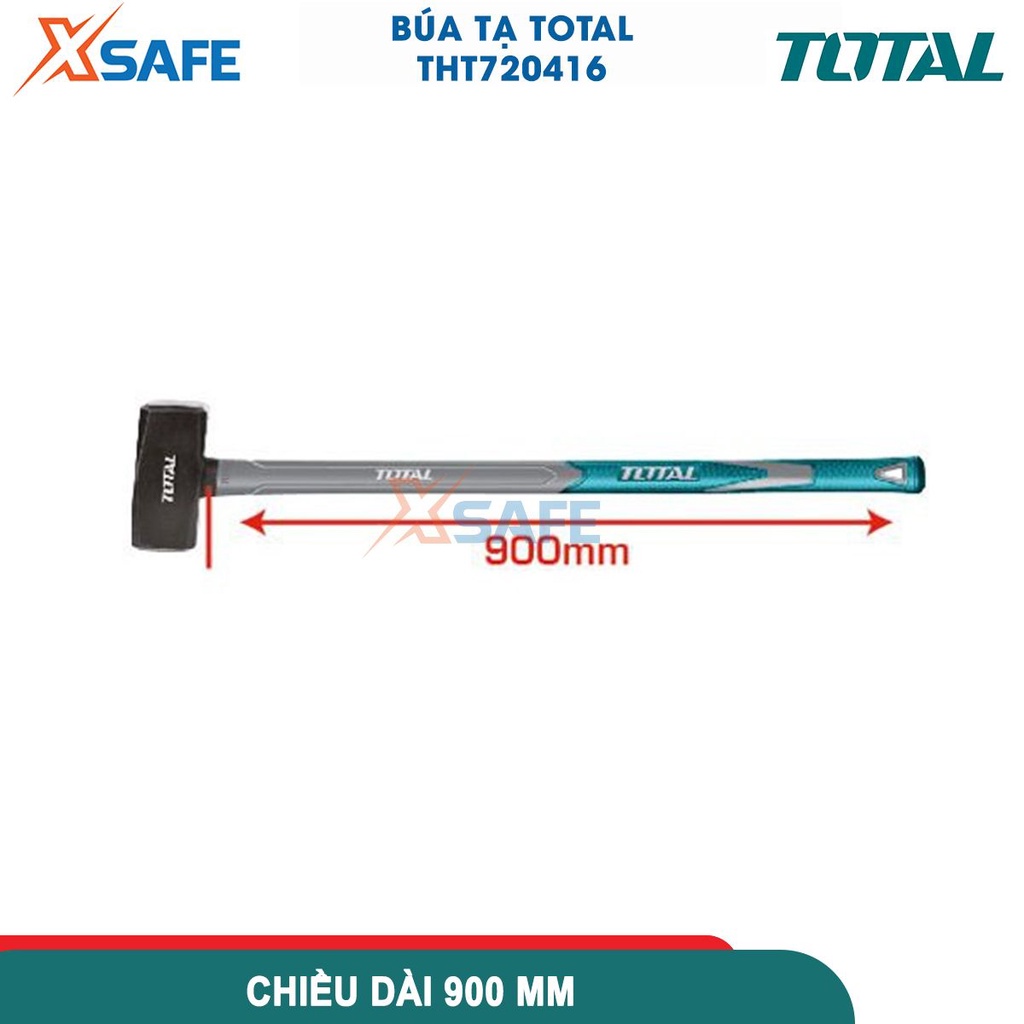 Búa tạ 4kg Total THT720416, chiều dài búa 900 mm, chất liệu thép carbon 45#, chịu nhiệt [CHÍNH HÃNG][XSAFE]