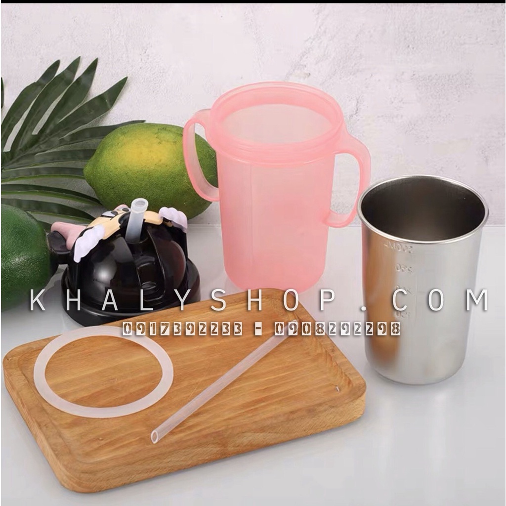 Bình tập uống có tay cầm hình nhân vật hoạt hình siêu iu cho Bé - 300ml -