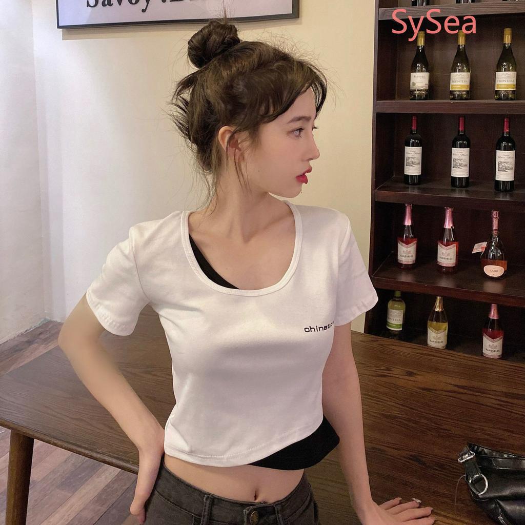 Áo Croptop Tay Ngắn Dáng Ôm Thời Trang Mùa Hè Cho Nữ