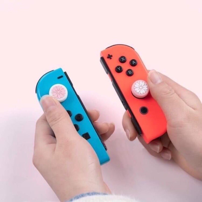 Bộ 4 núm bọc analog hình Sakura thương hiệu cao cấp Geekshare cho Joy-Con - Nintendo Switch và Nintendo Switch Lite