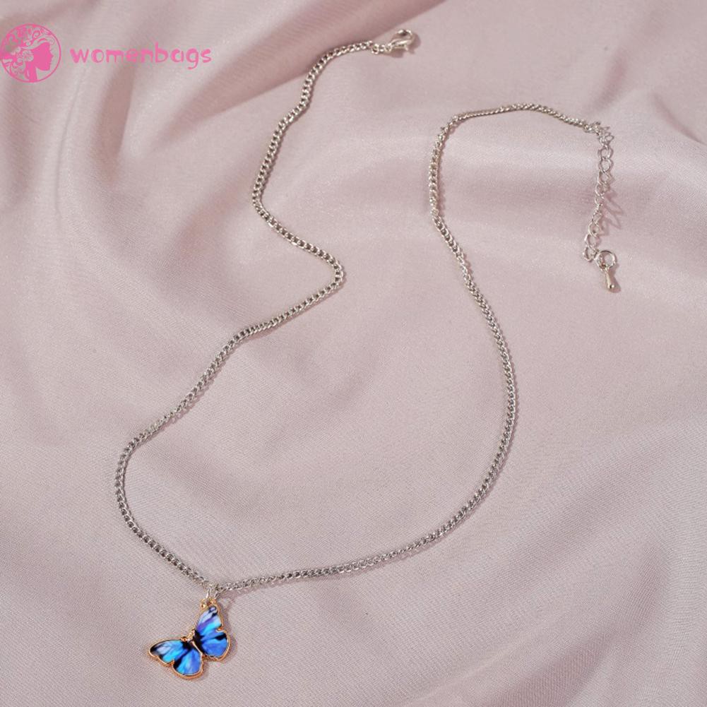 Dây chuyền choker mặt hình bướm bằng kim loại dành cho bạn gái đeo khi dự tiệc cưới/đi du lịch