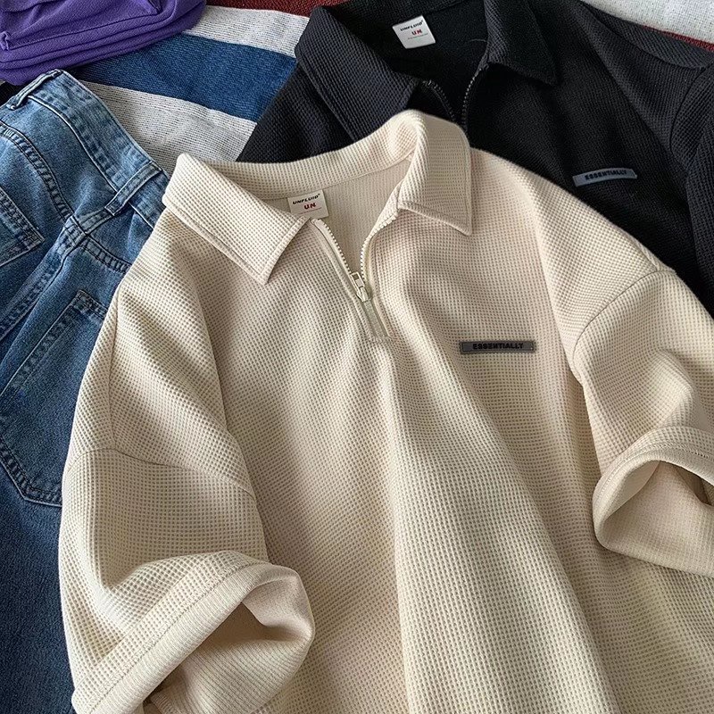 Áo thun polo tay ngắn thời trang hàn quốc sành điệu cho nữ áo. nam  from rộng tiếng nhật  màu đặc trang chủ  áo thun local brand áo sơ mi nam ngắn tay áo có cổ áo thun basic
