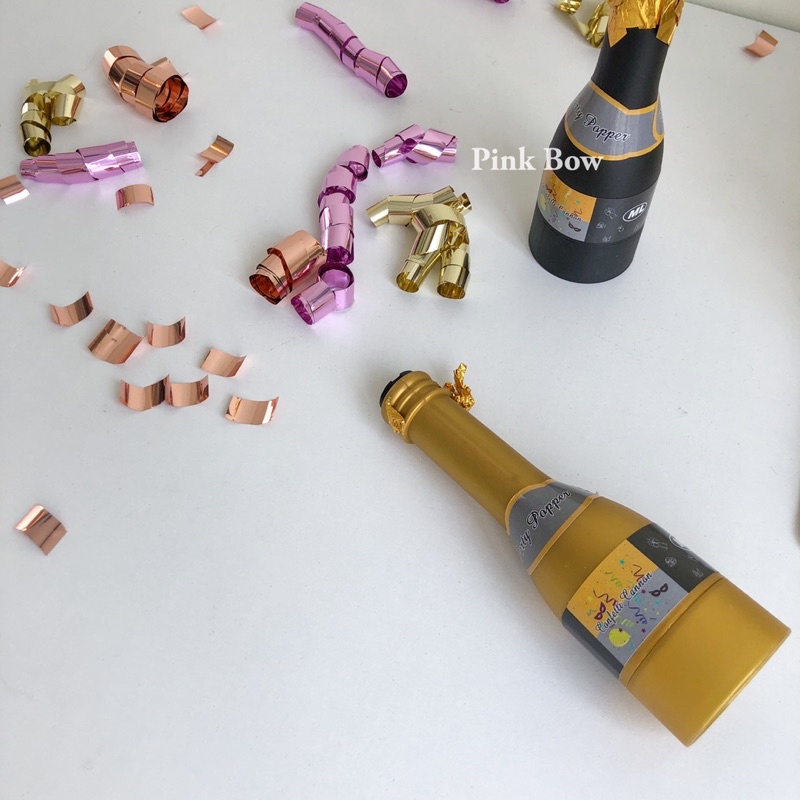 ĐỒ Thổi/Phụt hoa giấy hình chai rượu sang trọng màu Đen/Gold tạo bất ngờ trong những bữa tiệc SINH NHẬT/ PARTY/ THÔI NÔI