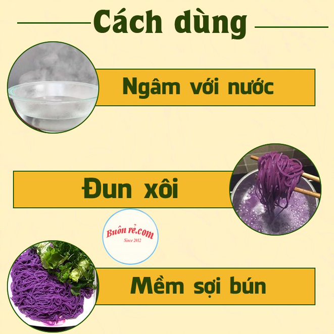 Bún cẩm khô Cao Bằng ( 500G ) sợi to dai ngon - Bún ngũ sắc đặc sản 00008