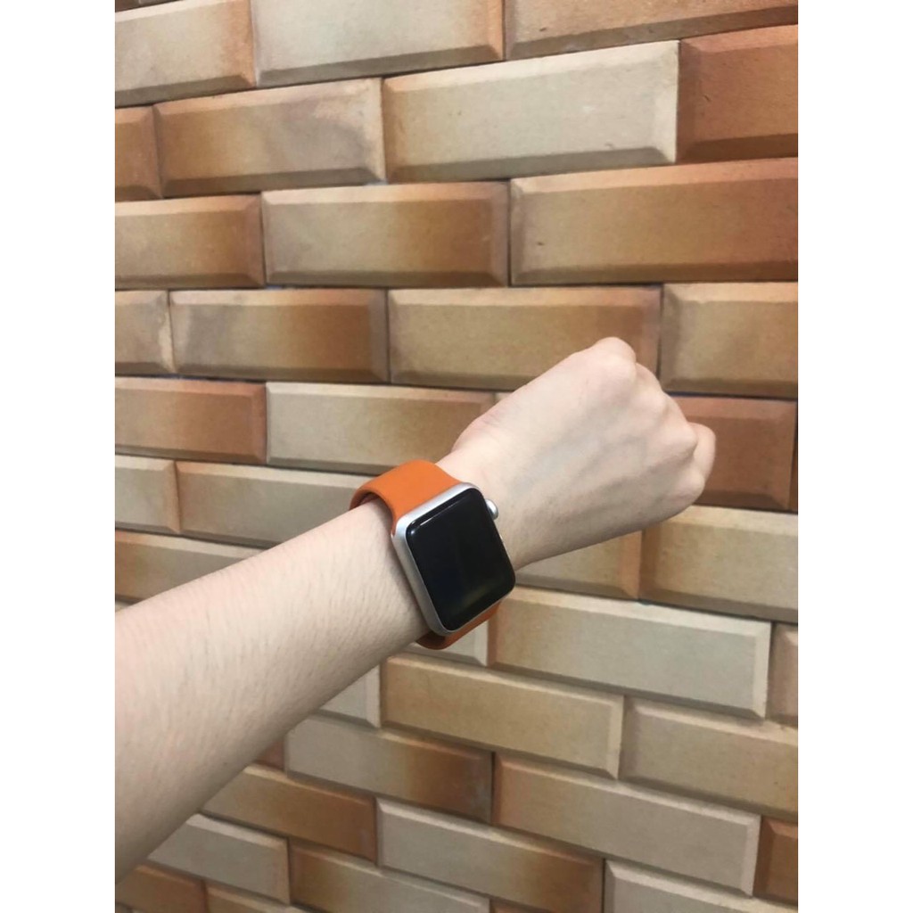 [ HOT - CAM ĐẤT] Dây đeo cao su Apple Watch màu cam đât best seller