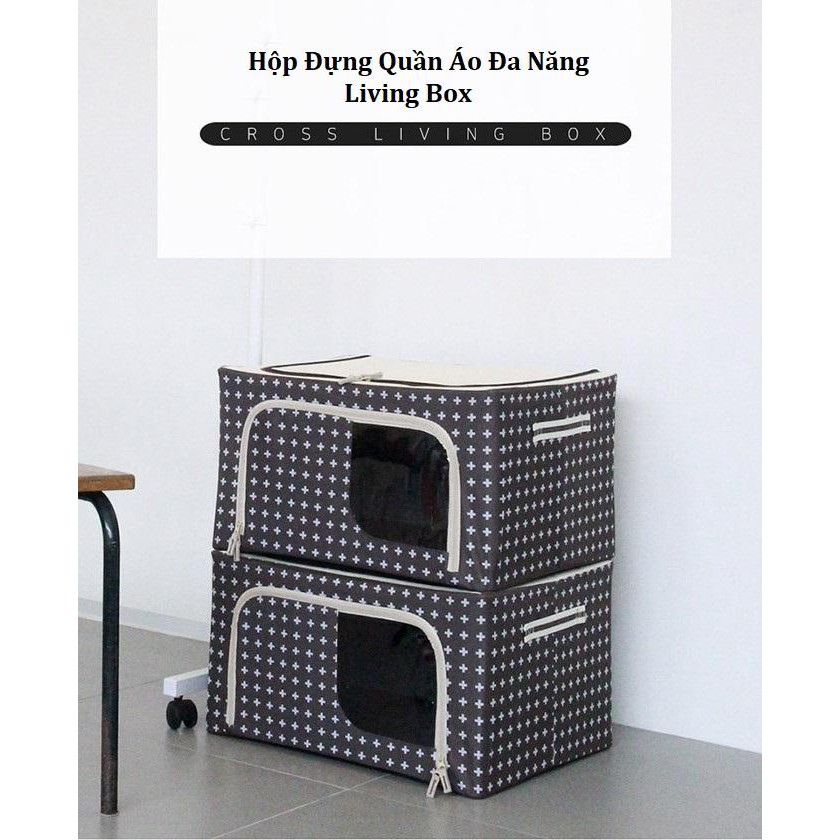 Hộp Vải Đựng Quần Áo Đa Năng Smart Khung Thép Chịu Lực Tốt, Loại Lớn 50x46x28cm