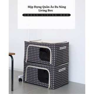 Túi đựng chăn màn, quần áo có khung sắt living box 66l - hàng vnxk