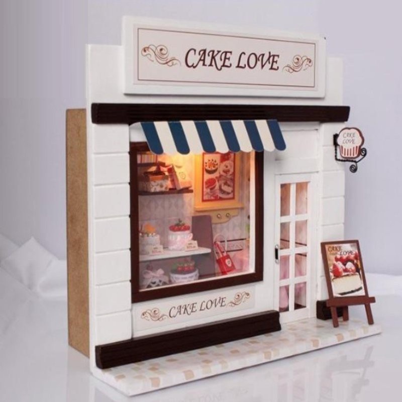 Mô hình nhà búp bê DIY Doll House Miniature_ Cake Store_Tặng KEO