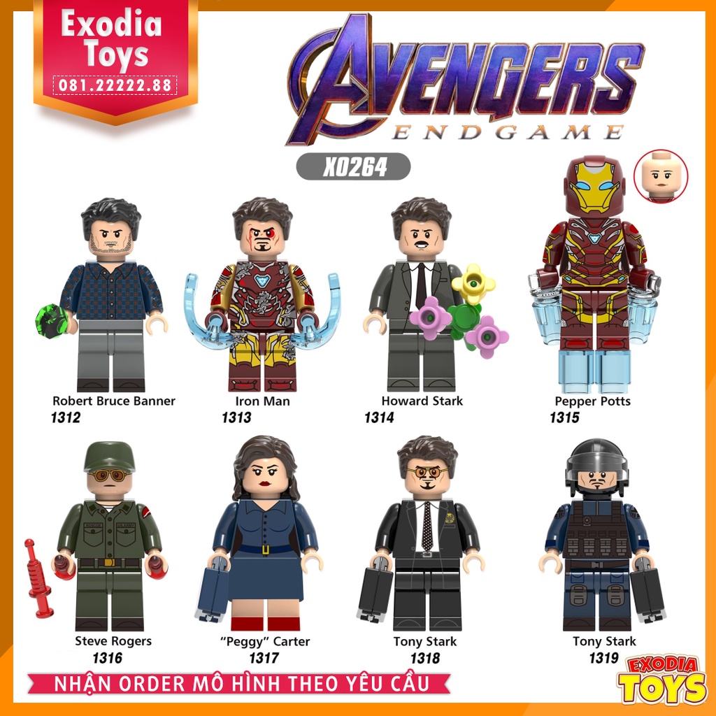 Xếp hình Minifigure Marvel Biệt đội siêu anh hùng Avengers Endgame - Đồ Chơi Lắp Ghép Sáng Tạo - X0264