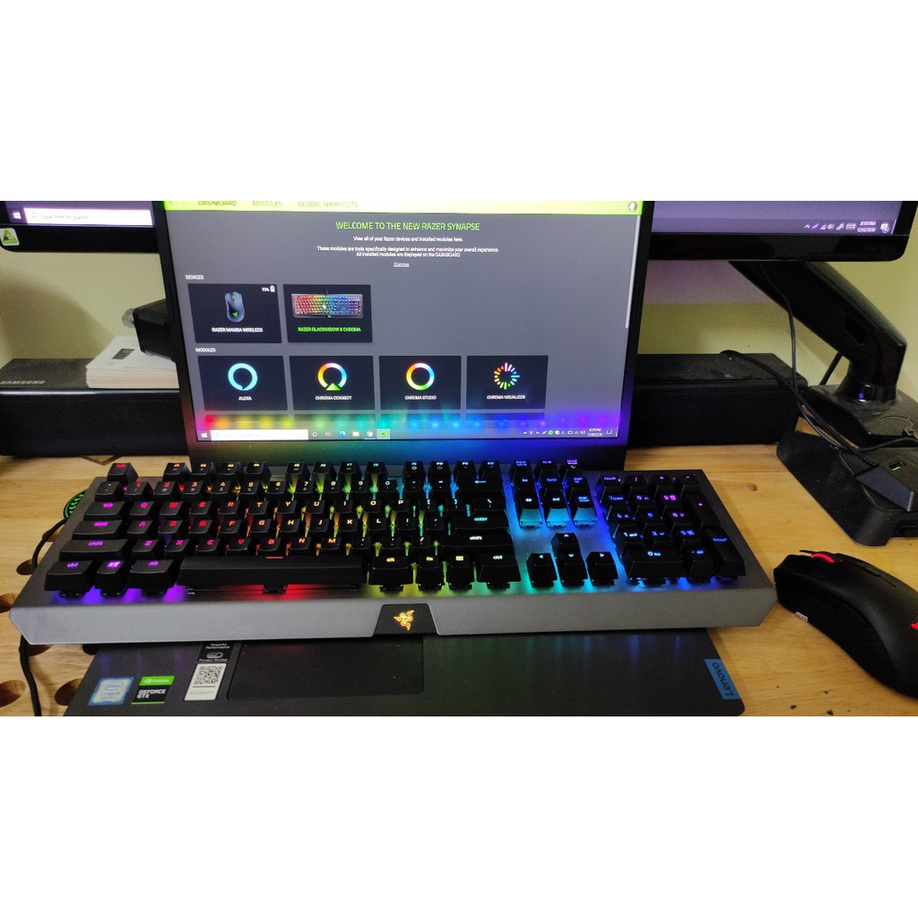 Razer Blackwidow X Chroma Gunmetal Green Switch-Bán phím chuyên game chính hãng Razer pubg hơn cả Fuhlen Logitech