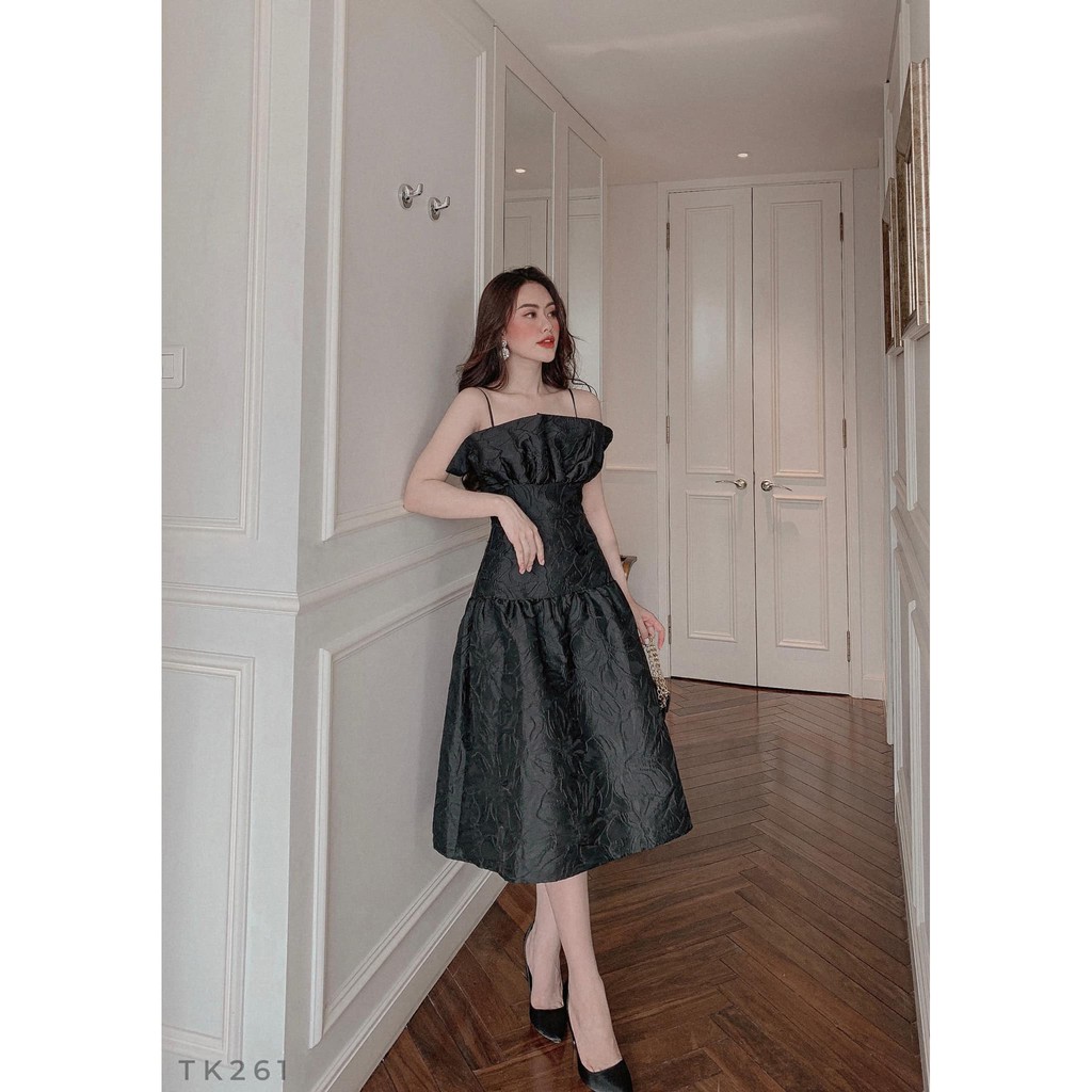 Đầm dự tiệc hai dây dáng xòe sang trọng Peony | BigBuy360 - bigbuy360.vn