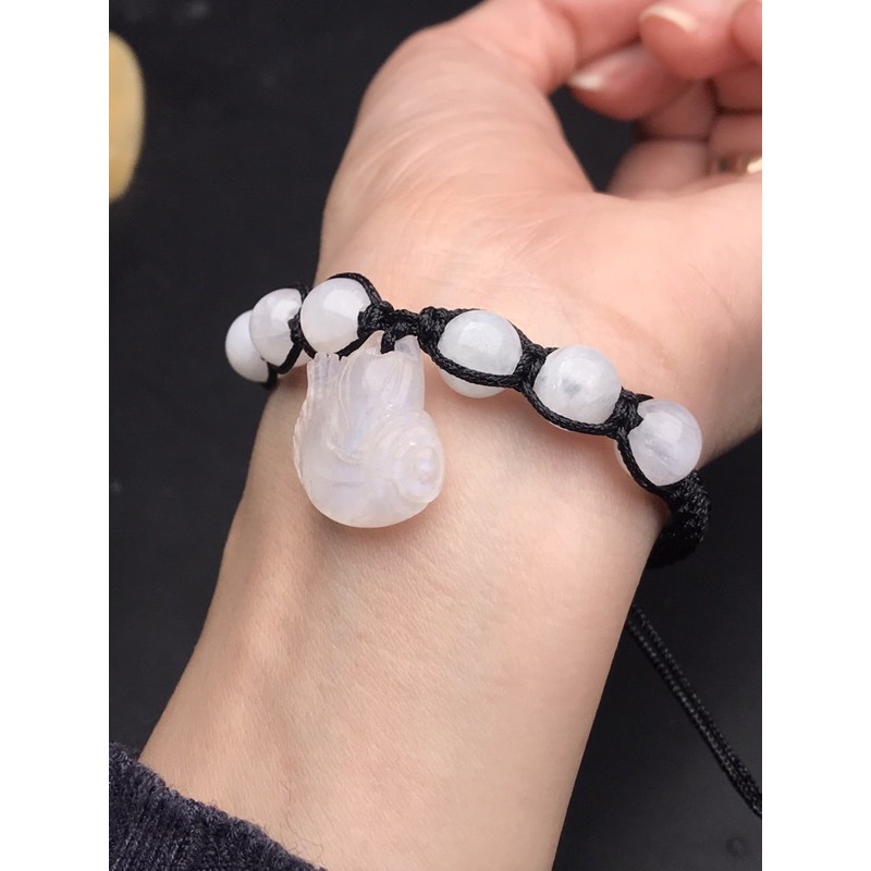 vòng tay moonstone handmade mix hồ ly xinh xắn