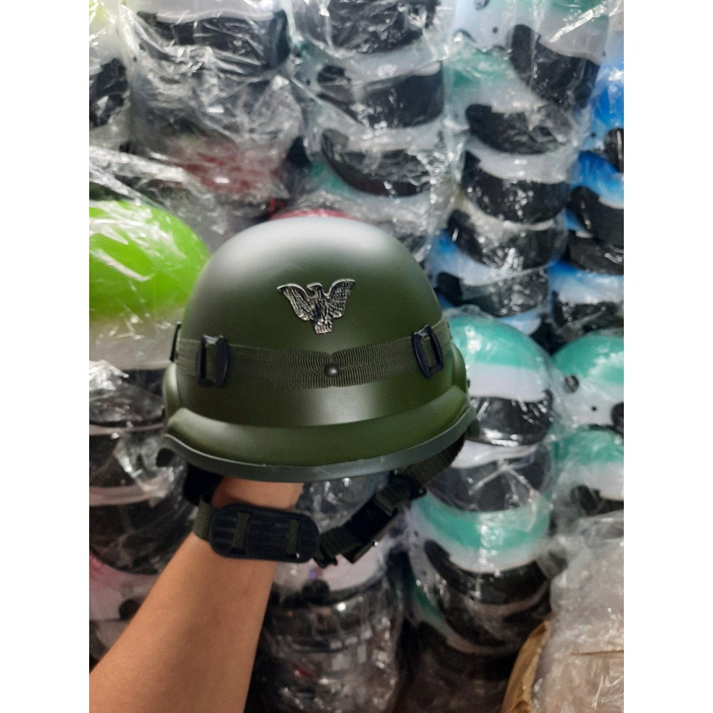 Nón bảo hiểm lính đức đại bàng thép chất liệu nhựa abs cao cấp an toàn cho người sử dụng