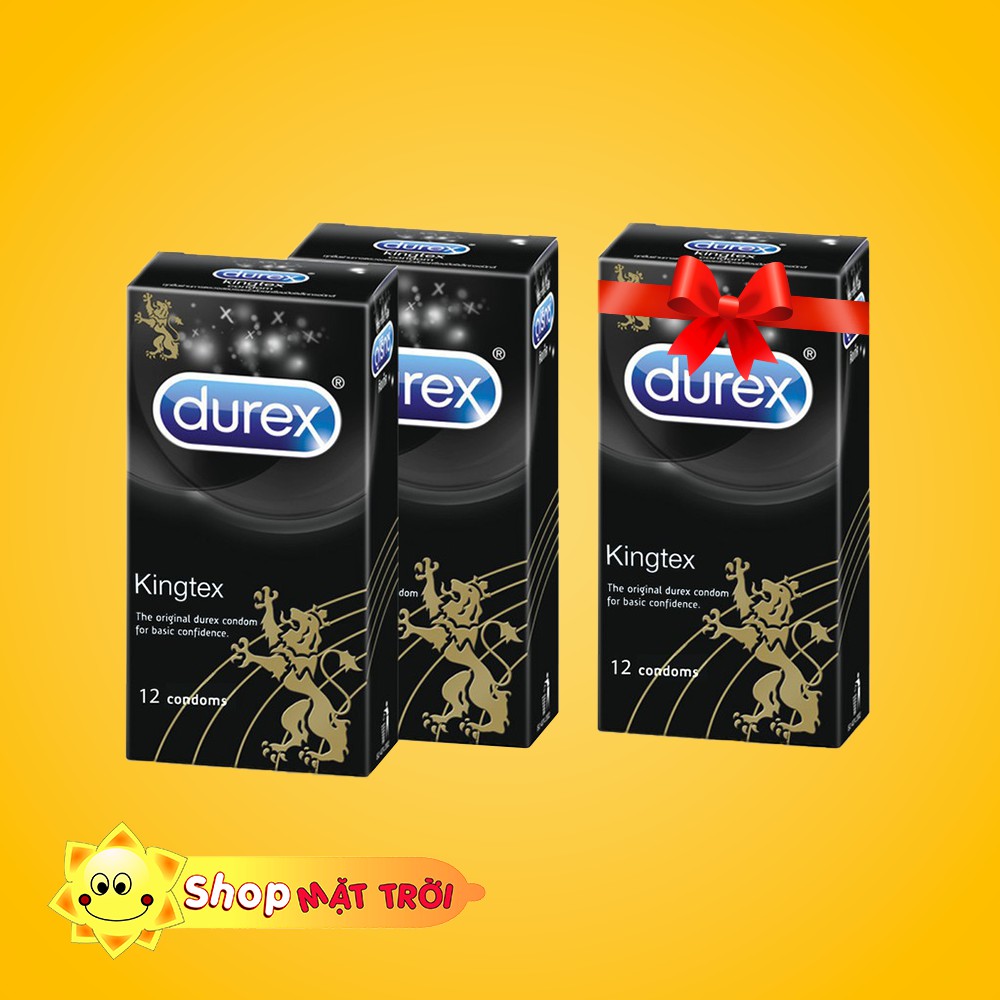 Bộ 2 hộp Bao cao su Durex Kingtex 12s + Tặng 1 hộp cùng loại