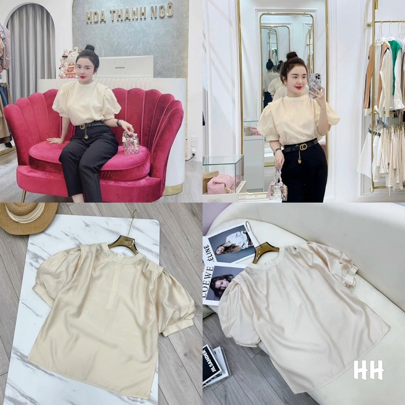 Áo sơ mi tằm tay bồng