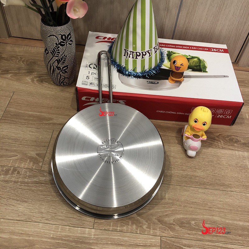 Chảo từ inox Chefs EH-FRY260 3 lớp chống dính siêu bền