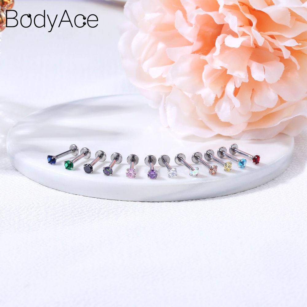 1 Khuyên Xỏ Tai/Môi/Tai 2/3/4MM Bằng Thép Không Gỉ