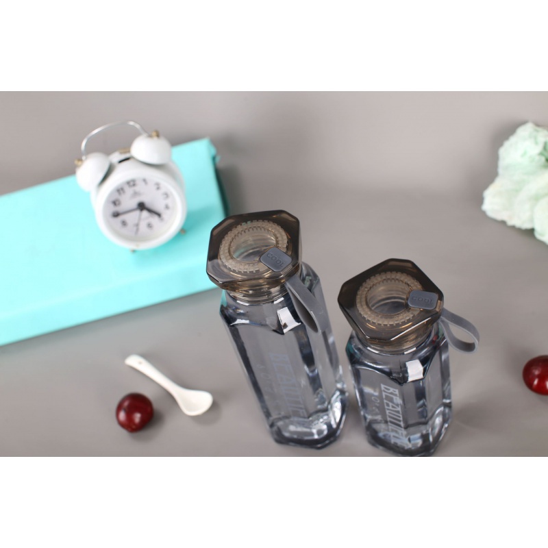 PVN41142 - Bình Thủy Tinh Đựng Nước Kim Cương Dung Tích 360ml - Bình Đựng Nước Chịu Nhiệt #binhthuytinh