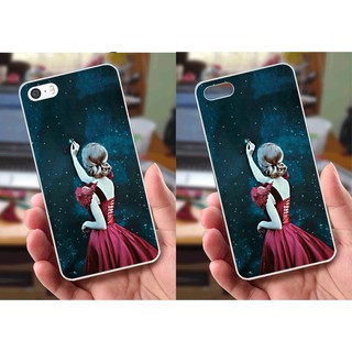 Ốp lưng iPhone 5 / 5S (dẻo viền trắng trong) - Hình Cô Gái Xinh