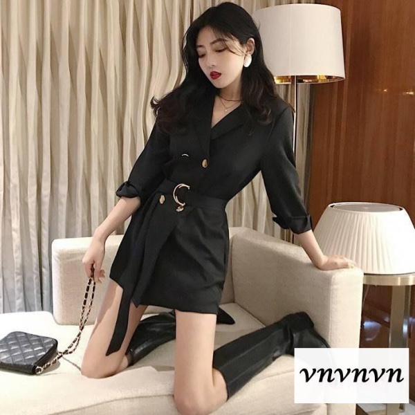 Thời Trang Nữ Áo Khoác Nữ Dài Tay Cổ Bẻ Form Dài Thời Trang | BigBuy360 - bigbuy360.vn