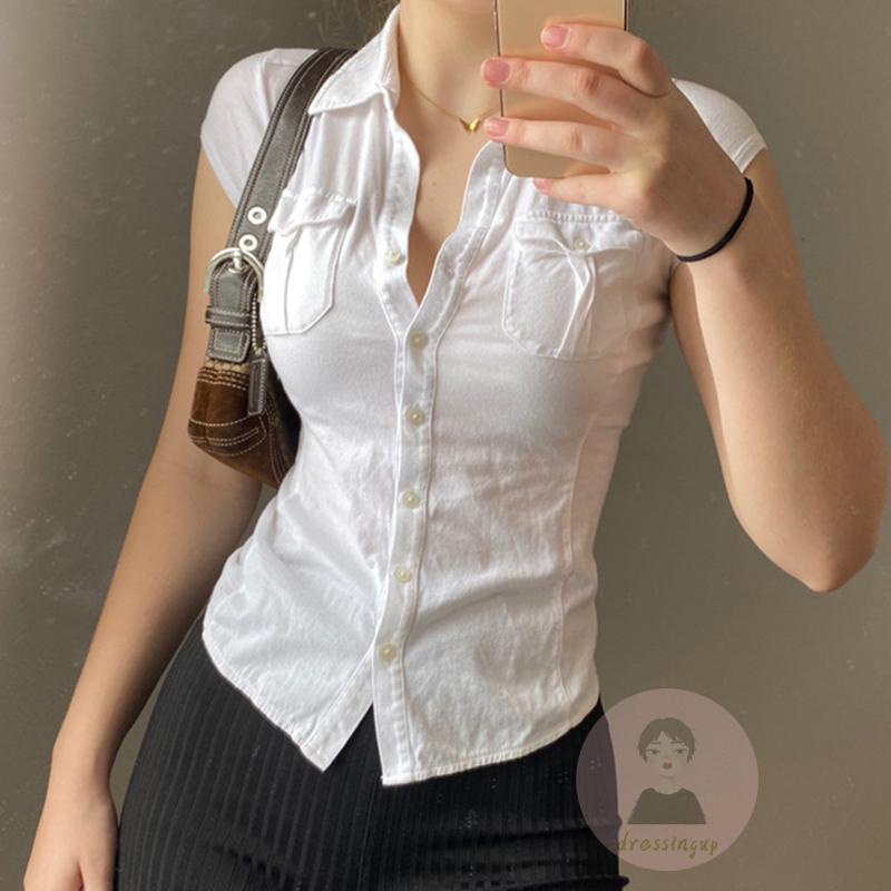 Áo Thun Ngắn Tay Dáng Ôm Màu Sắc Thời Trang Mùa Hè Cho Nữ