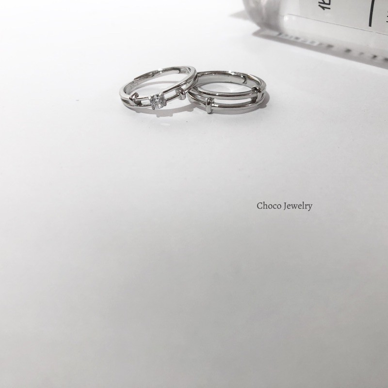 Nhẫn đôi kép bạc Choco Jewelry