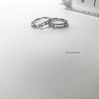 Nhẫn đôi kép bạc Choco Jewelry