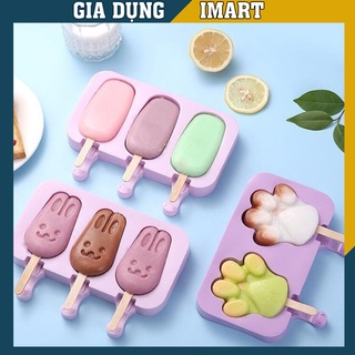 Khuôn Làm Kem Cute Cho Bé 6 Que Silicon Hình Thú -GD188