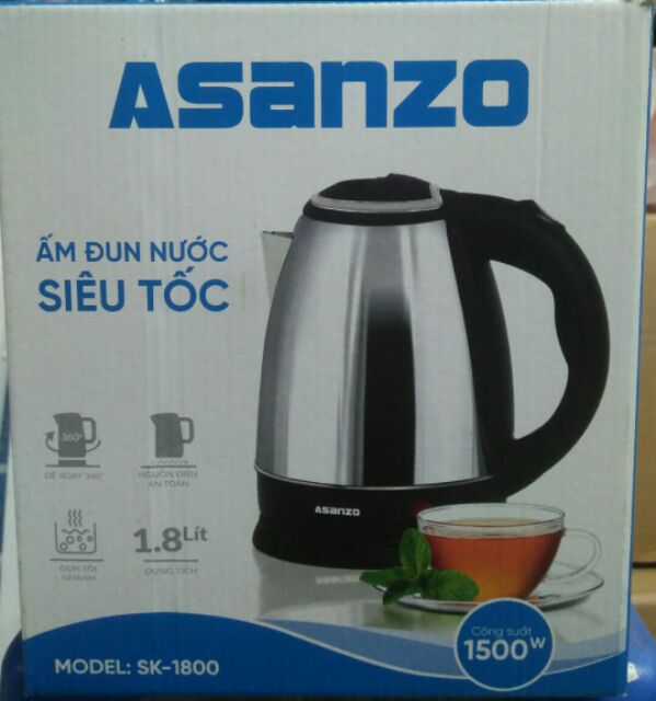 [Giá Rẻ] ẤM ĐUN NƯỚC SIÊU TỐC ASANZO 1.8LÍT