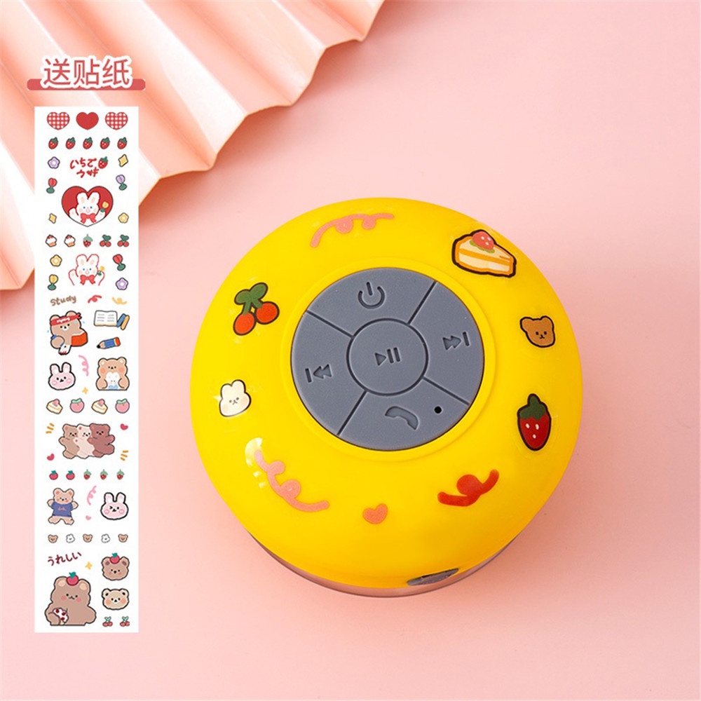 【sweet】1PC portable Bathroom waterproof USB charging bluetooth speaker large suction cup wireless mini speaker with sticker