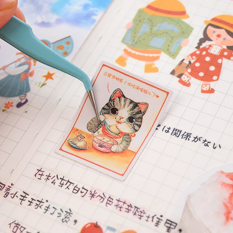 1 Nhíp Gắp Sticker Bằng Thép Không Gỉ Hình Dễ Thương Trang Trí Sổ Tay