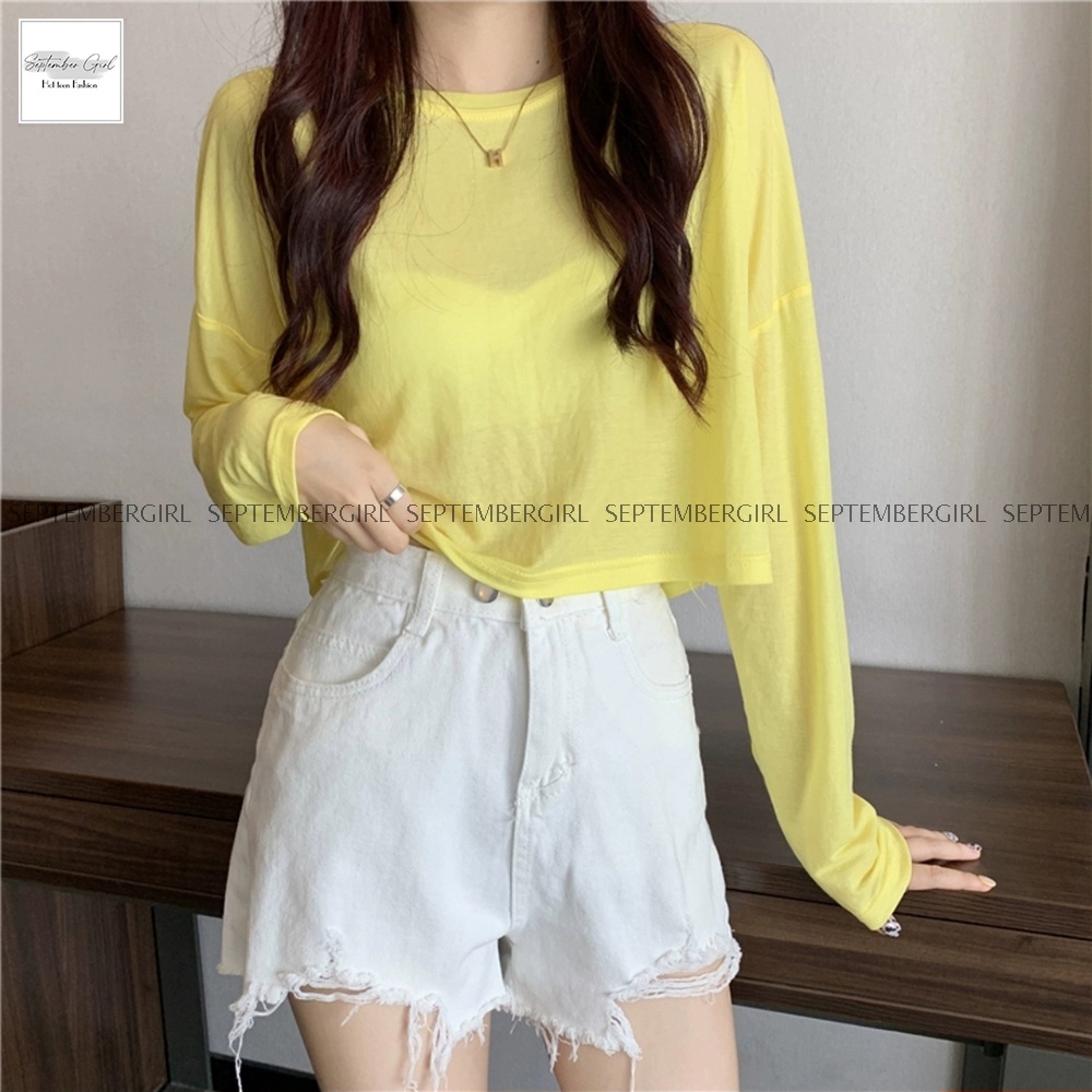 Áo thun nữ dài tay SEPTEMBERGIRL dáng croptop - AO TOP NU 006V1