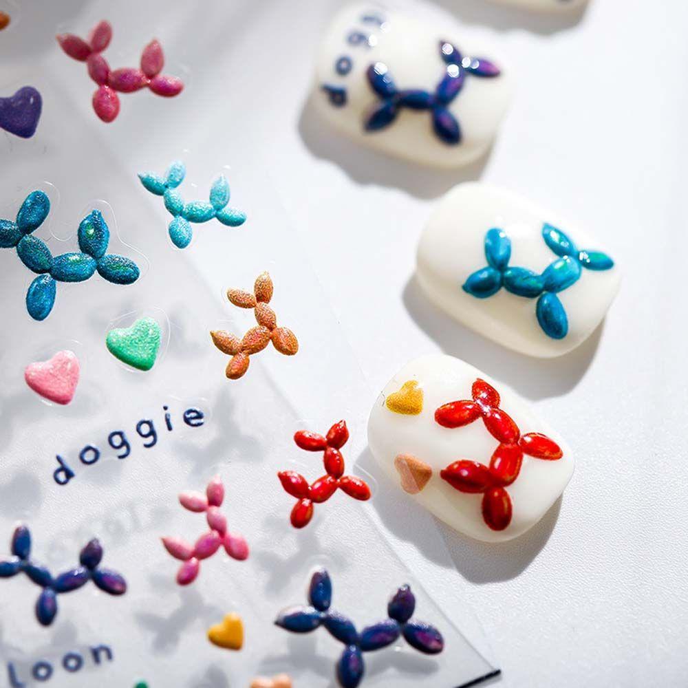 Miếng Dán Trang Trí Móng Tay Họa Tiết Hoa Hoạt Hình Xinh Xắn