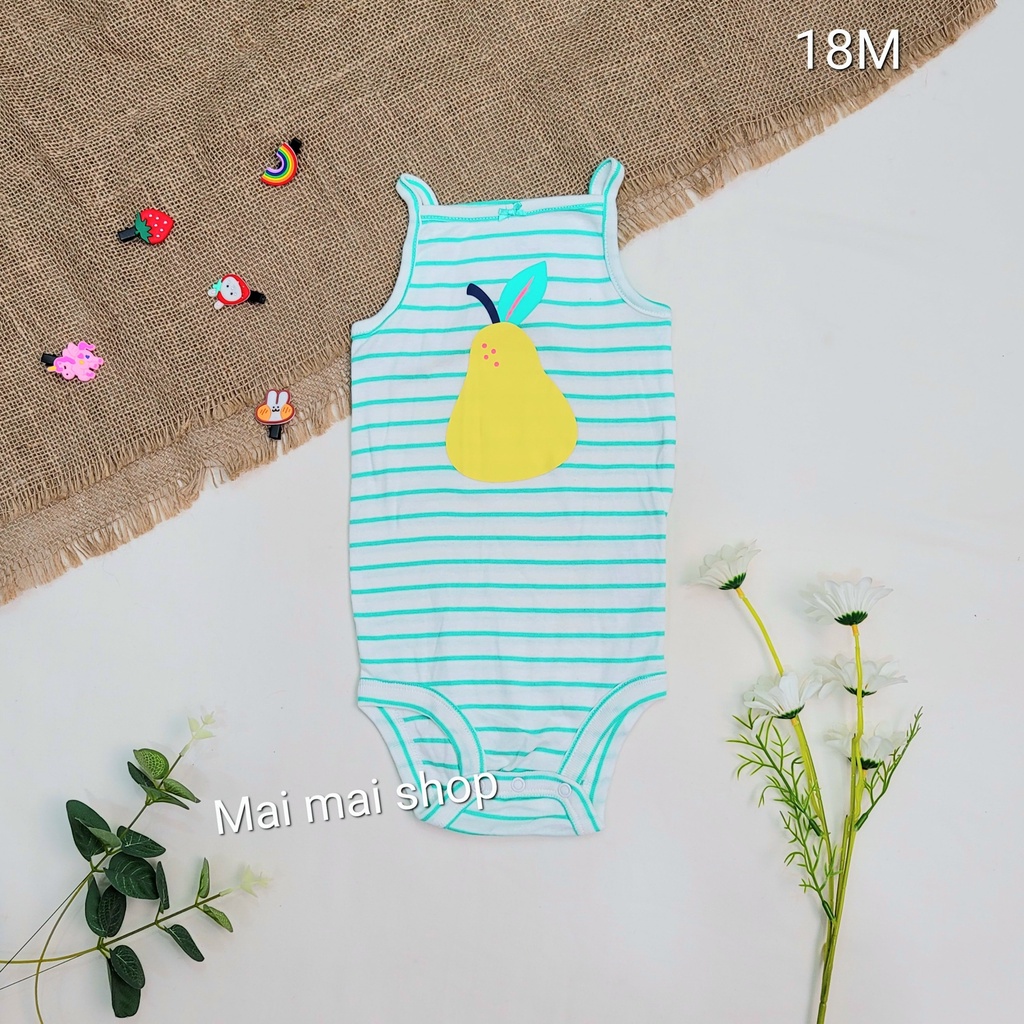 (Chọn màu-sz 6-9M) Body chíp 2 DÂY, BA LỖ, CÁNH TIÊN xuất dư cho bé gái- Bodysuit, bộ đồ liền thân, áo liền quần