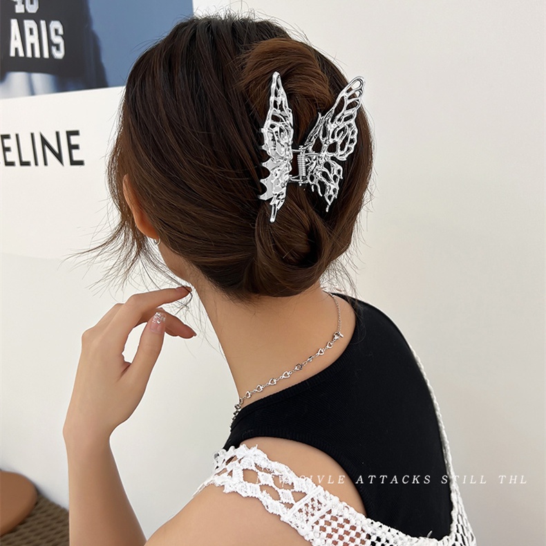 Kẹp Tóc Hình Bướm Bằng Kim Loại Thời Trang Hàn Quốc Thanh Lịch Dành Cho Nữ