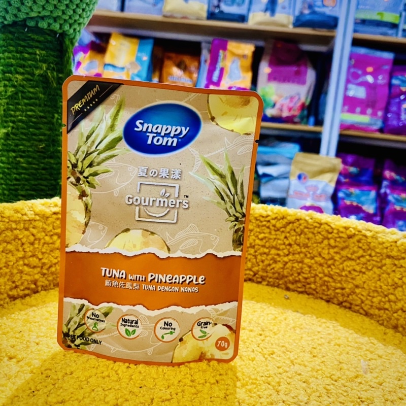 Pate Snappy Tom vị cá ngừ và trái cây, rau củ cho Mèo 70g