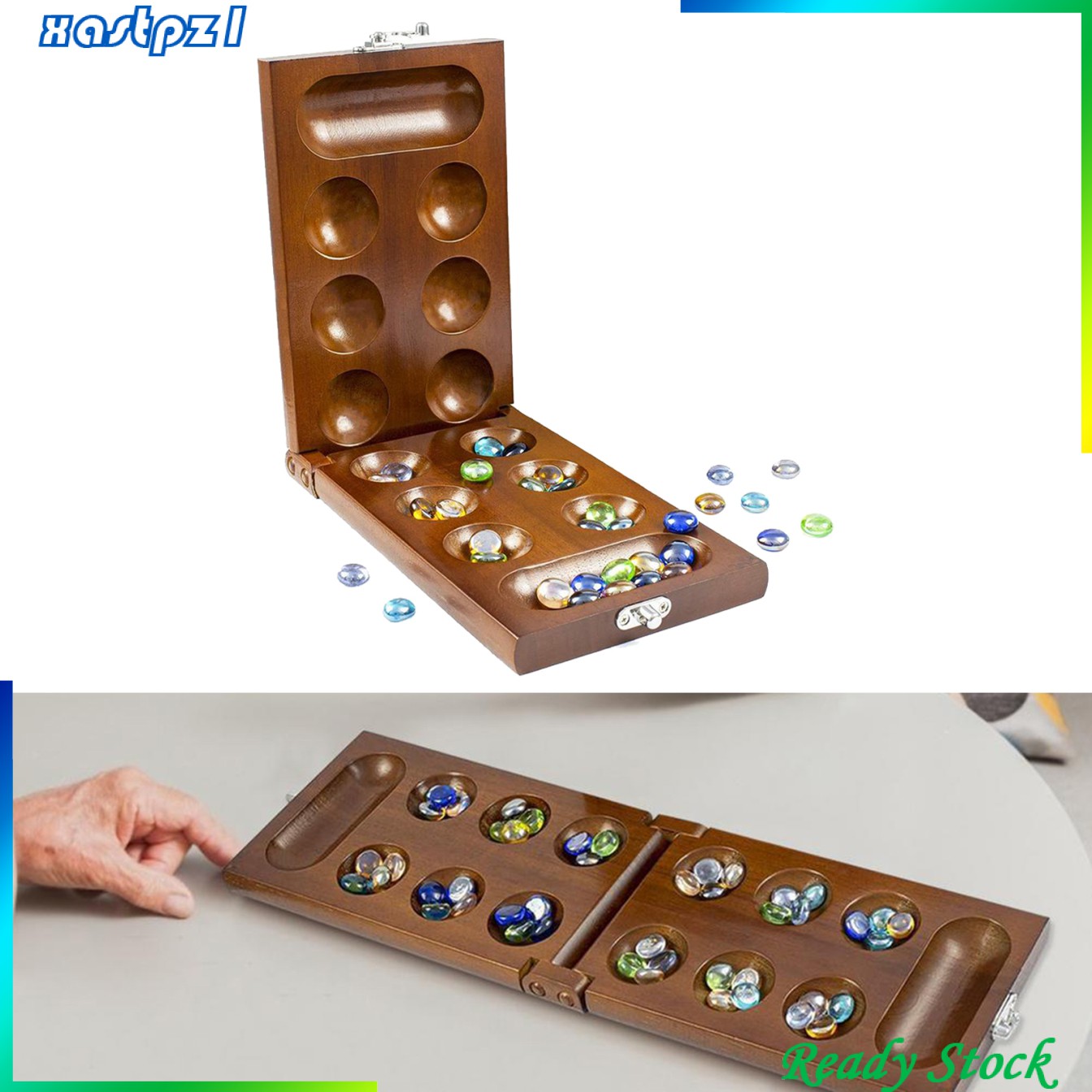 Bộ Trò Chơi Mancala Chiến Lược Bằng Gỗ Cho Trẻ Em Và Người Lớn