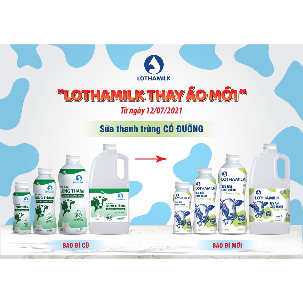 Sữa thanh trùng Lothamilk có đường 880ml